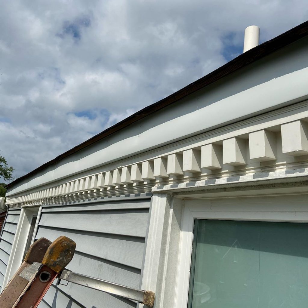 Example of trim and fascia replacement on a house in Falls Church, VA