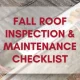 Virginia Fall Roof Inspection & Maintenance Checklist